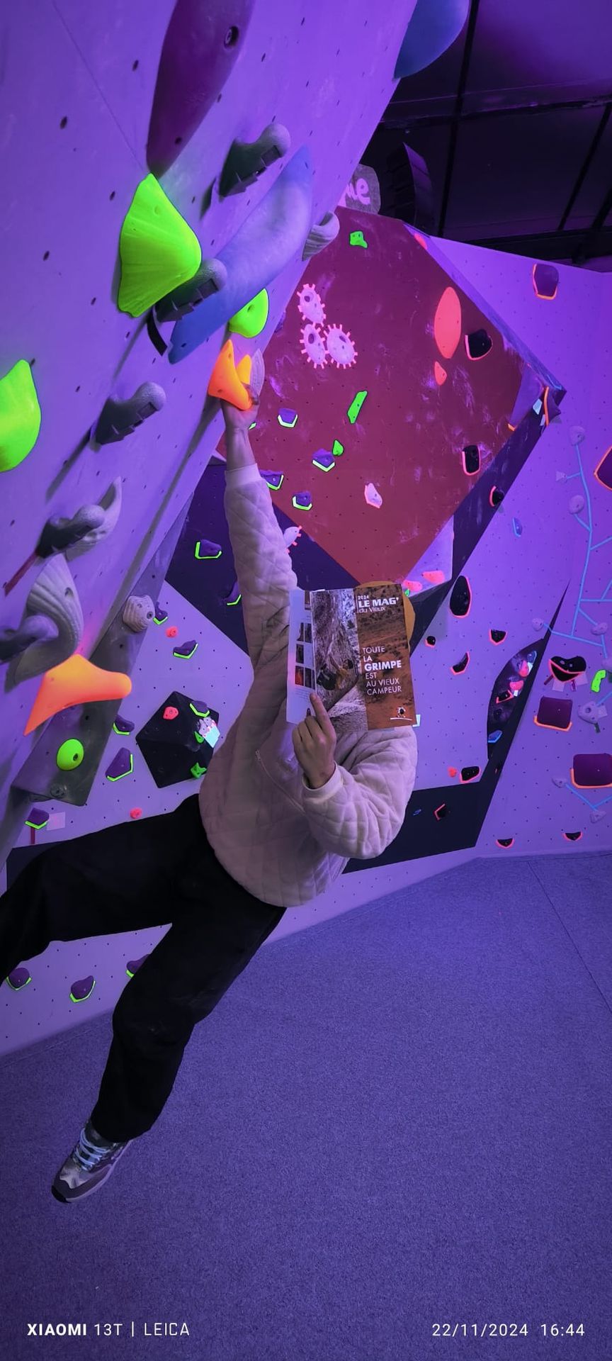 Mur d'escalade de bloc Upzone 360 Dole - Prises colorées
